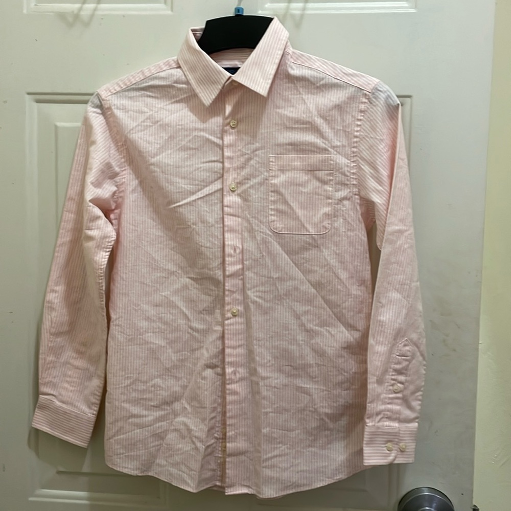 CHEROKEE, EC:Boys size L striped dress shirt 60%cotton, 40% polyester